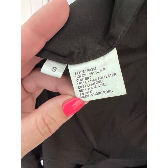 Sanyo NY Womens sz S Oversized Black Button Down Trench Coat City Chic Hong Kong - Picture 5 of 14